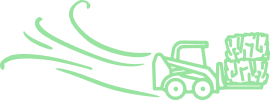illustration of a forklift carrying a bale