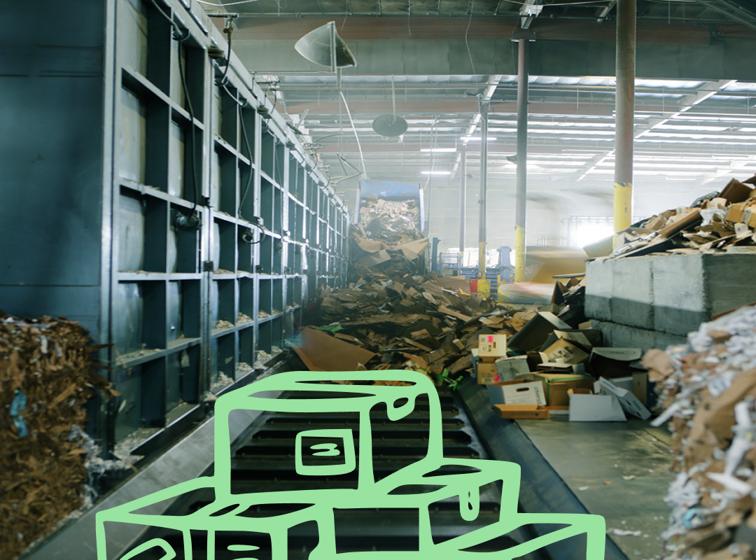 conveyor belt transporting trash