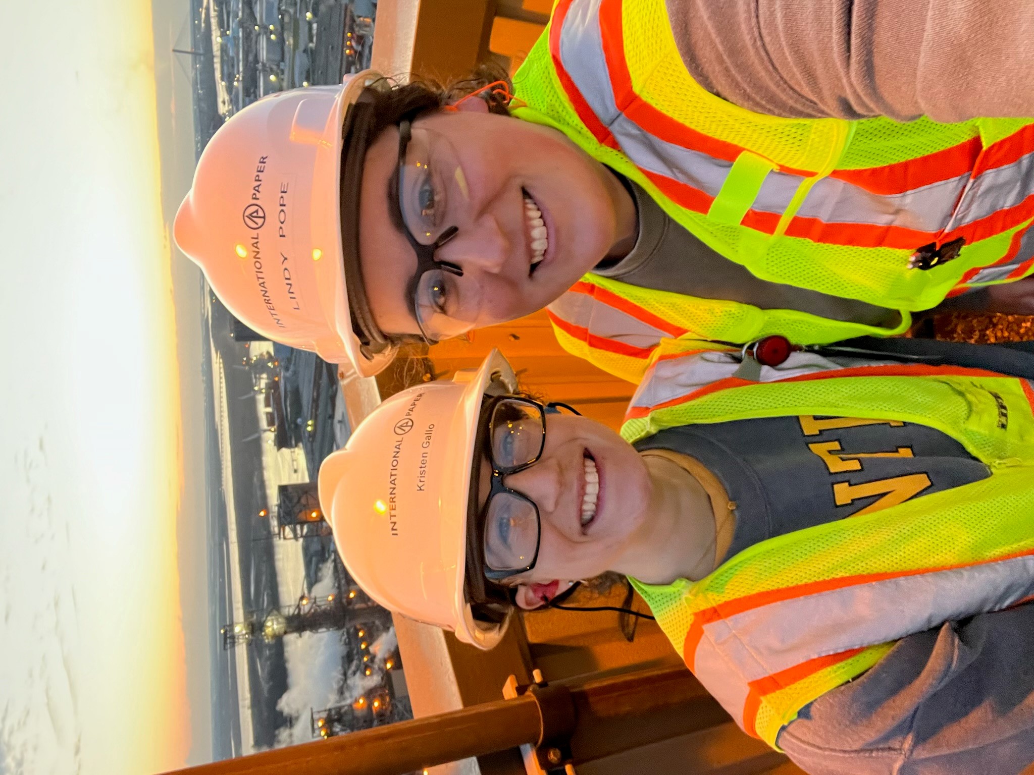 Two employees in the tower at Savannah Mill