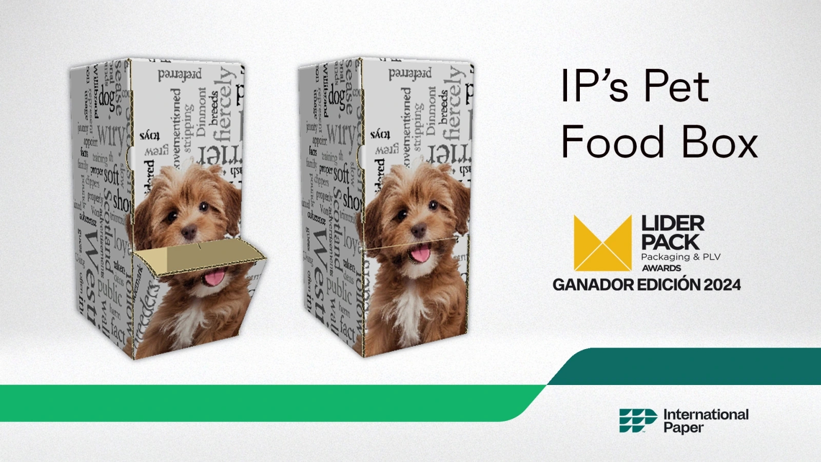 IP Pet Food Box, la caja ecológica para comida de mascotas galardonada en los Premios Liderpack 2024