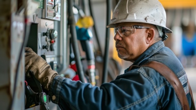 Man working on machinery